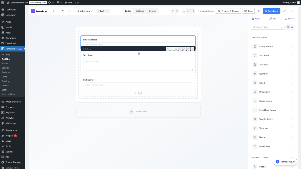 Step 11: Add a Message textarea